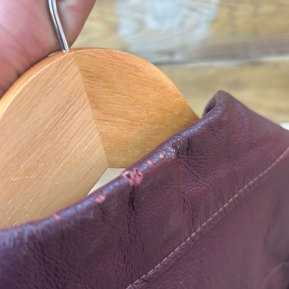 70s Burgundy Leather Jacket - Picture 3 of 5